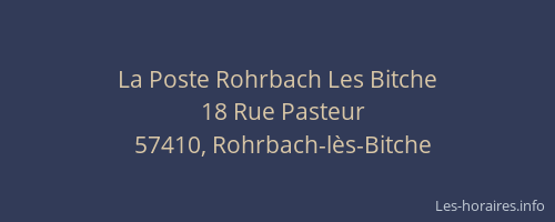 La Poste Rohrbach Les Bitche