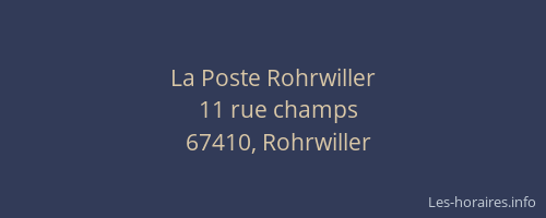 La Poste Rohrwiller