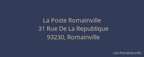 La Poste Romainville