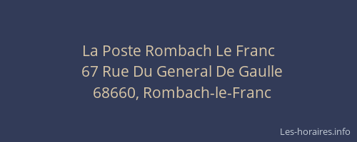 La Poste Rombach Le Franc