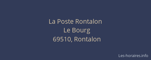 La Poste Rontalon