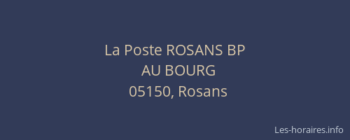 La Poste ROSANS BP