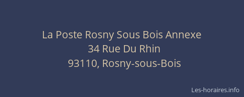La Poste Rosny Sous Bois Annexe