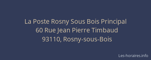 La Poste Rosny Sous Bois Principal
