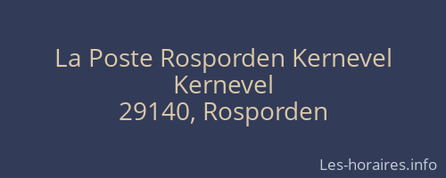 La Poste Rosporden Kernevel