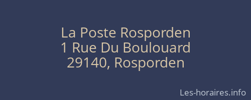 La Poste Rosporden