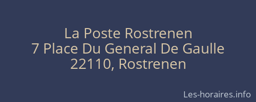La Poste Rostrenen