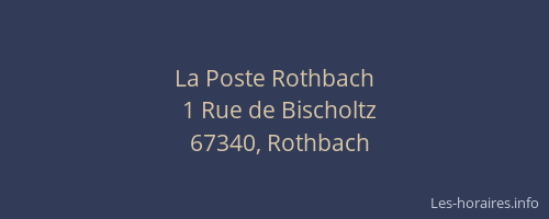 La Poste Rothbach