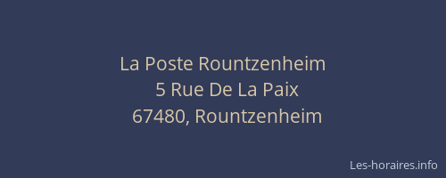 La Poste Rountzenheim