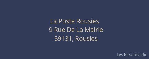 La Poste Rousies