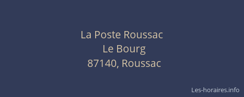 La Poste Roussac