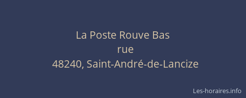 La Poste Rouve Bas