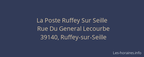 La Poste Ruffey Sur Seille