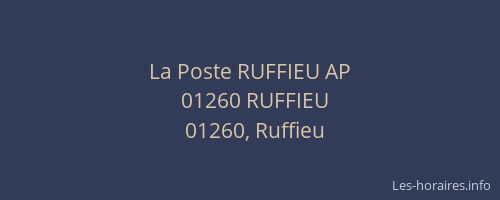 La Poste RUFFIEU AP