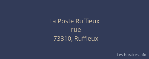 La Poste Ruffieux