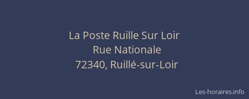 La Poste Ruille Sur Loir