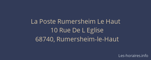 La Poste Rumersheim Le Haut