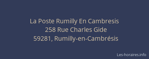 La Poste Rumilly En Cambresis