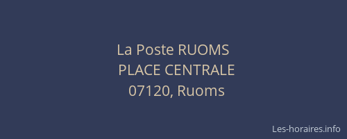 La Poste RUOMS