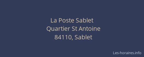 La Poste Sablet