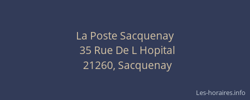 La Poste Sacquenay