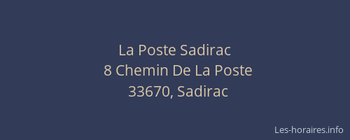 La Poste Sadirac
