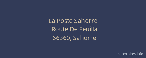 La Poste Sahorre