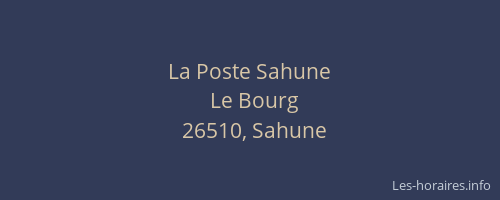 La Poste Sahune