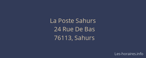 La Poste Sahurs