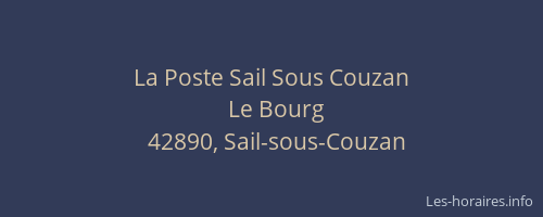 La Poste Sail Sous Couzan