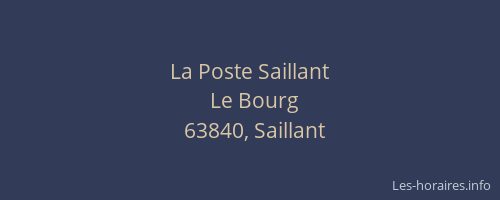 La Poste Saillant
