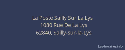 La Poste Sailly Sur La Lys
