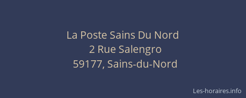 La Poste Sains Du Nord