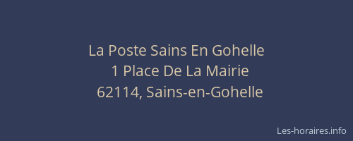 La Poste Sains En Gohelle