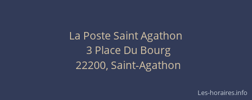 La Poste Saint Agathon