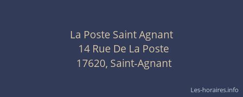 La Poste Saint Agnant