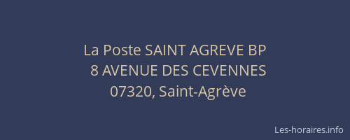 La Poste SAINT AGREVE BP