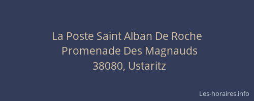 La Poste Saint Alban De Roche