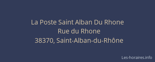 La Poste Saint Alban Du Rhone
