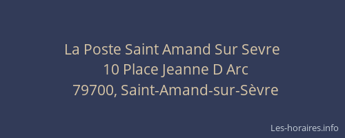 La Poste Saint Amand Sur Sevre