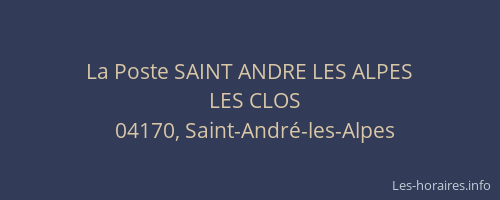 La Poste SAINT ANDRE LES ALPES