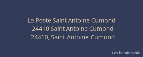 La Poste Saint Antoine Cumond