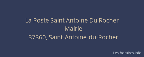La Poste Saint Antoine Du Rocher