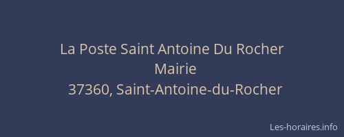 La Poste Saint Antoine Du Rocher
