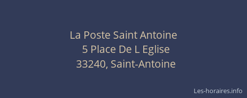 La Poste Saint Antoine