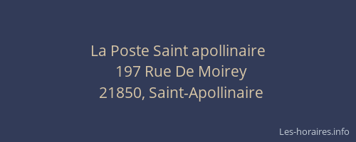 La Poste Saint apollinaire