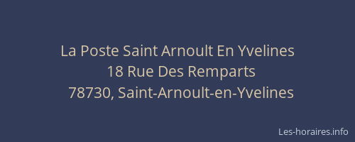 La Poste Saint Arnoult En Yvelines