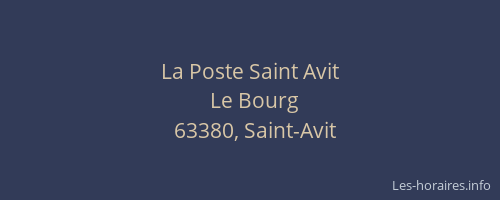 La Poste Saint Avit