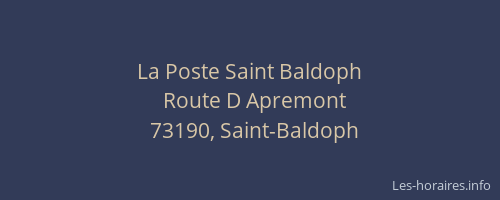 La Poste Saint Baldoph