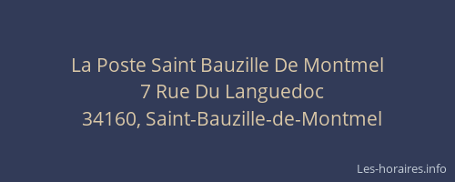La Poste Saint Bauzille De Montmel